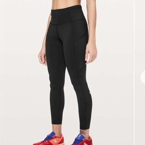 Lululemon Fast & Free 7/8 Tight II *Non-Reflective Nulux 25" Size 2